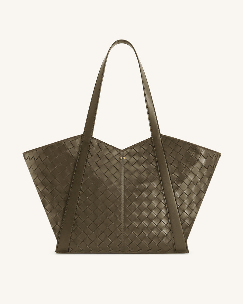 Kiana Large Capacity Woven Tote Bag - Black