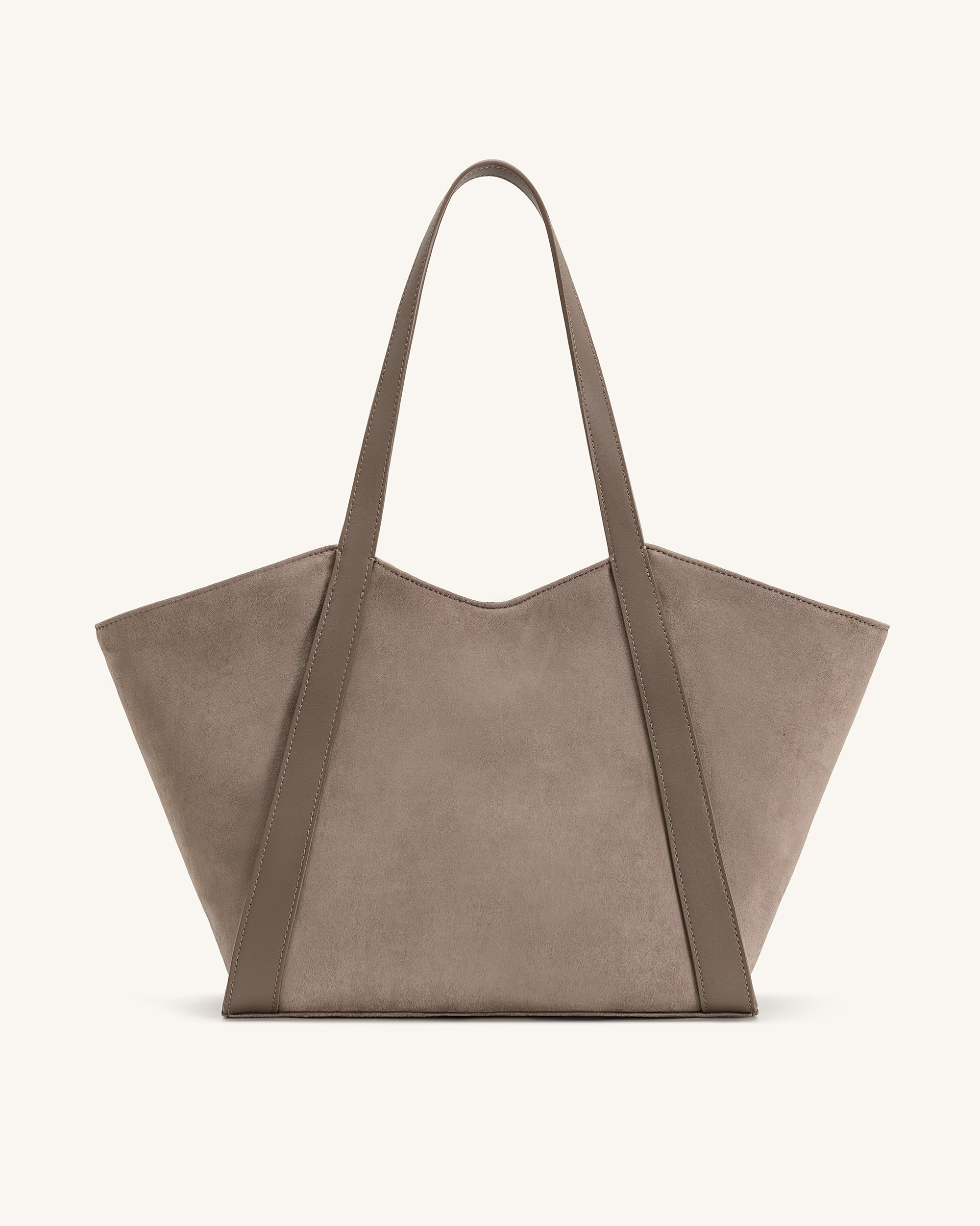 Kiana Large Capacity Faux Suede Tote Bag - Taupe
