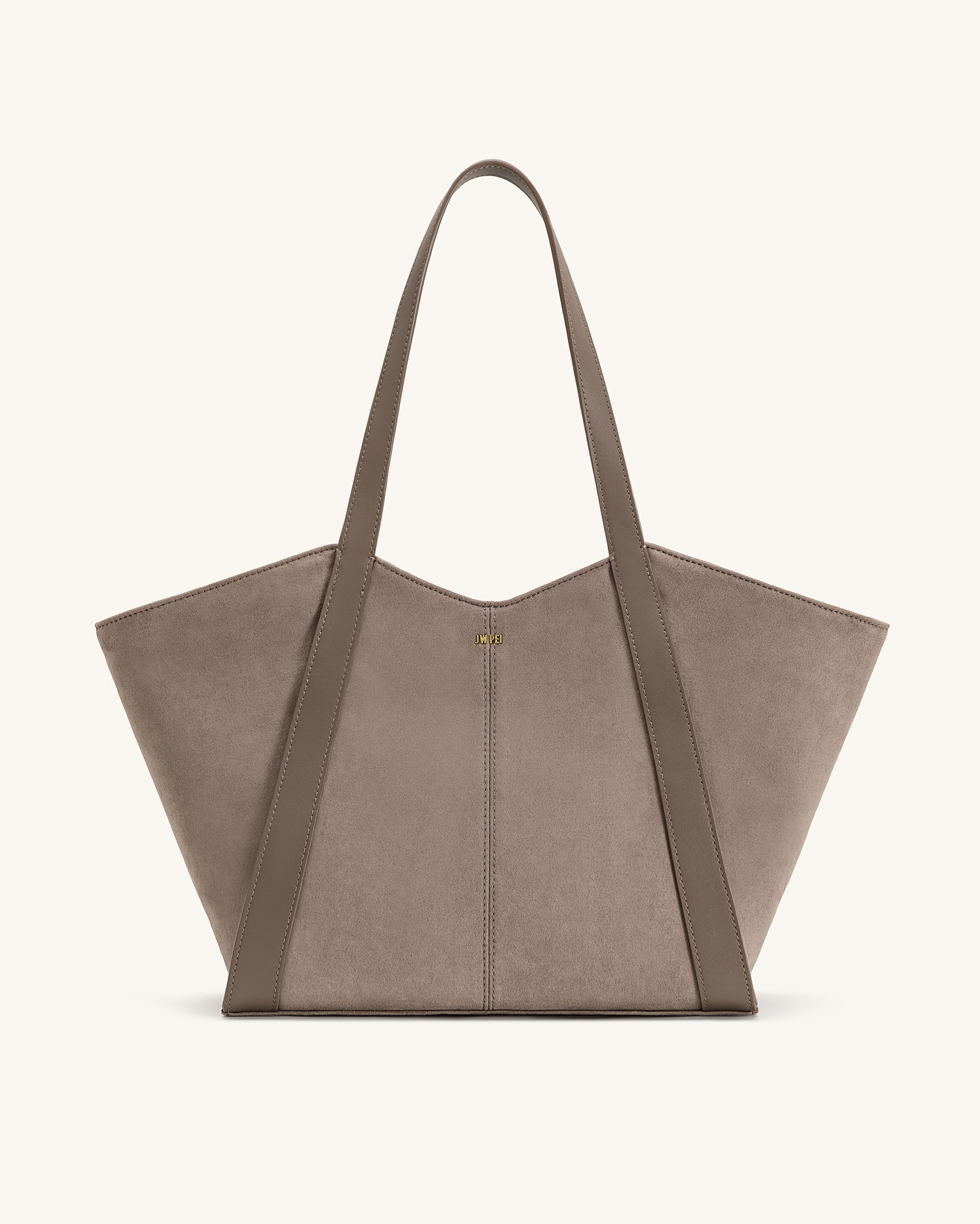 Kiana Large Capacity Faux Suede Tote Bag - Taupe | JW PEI
