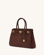 Miley Belt Embellished Tote Bag - Brown