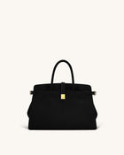 Saige Faux Suede Tote Bag - Black