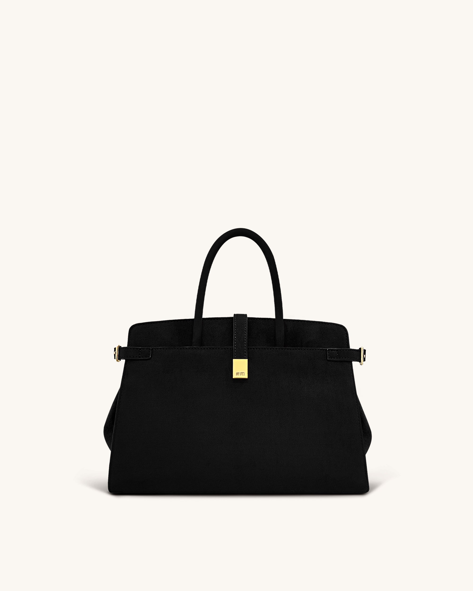 Saige Faux Suede Tote Bag - Black