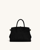 Saige Faux Suede Tote Bag - Black