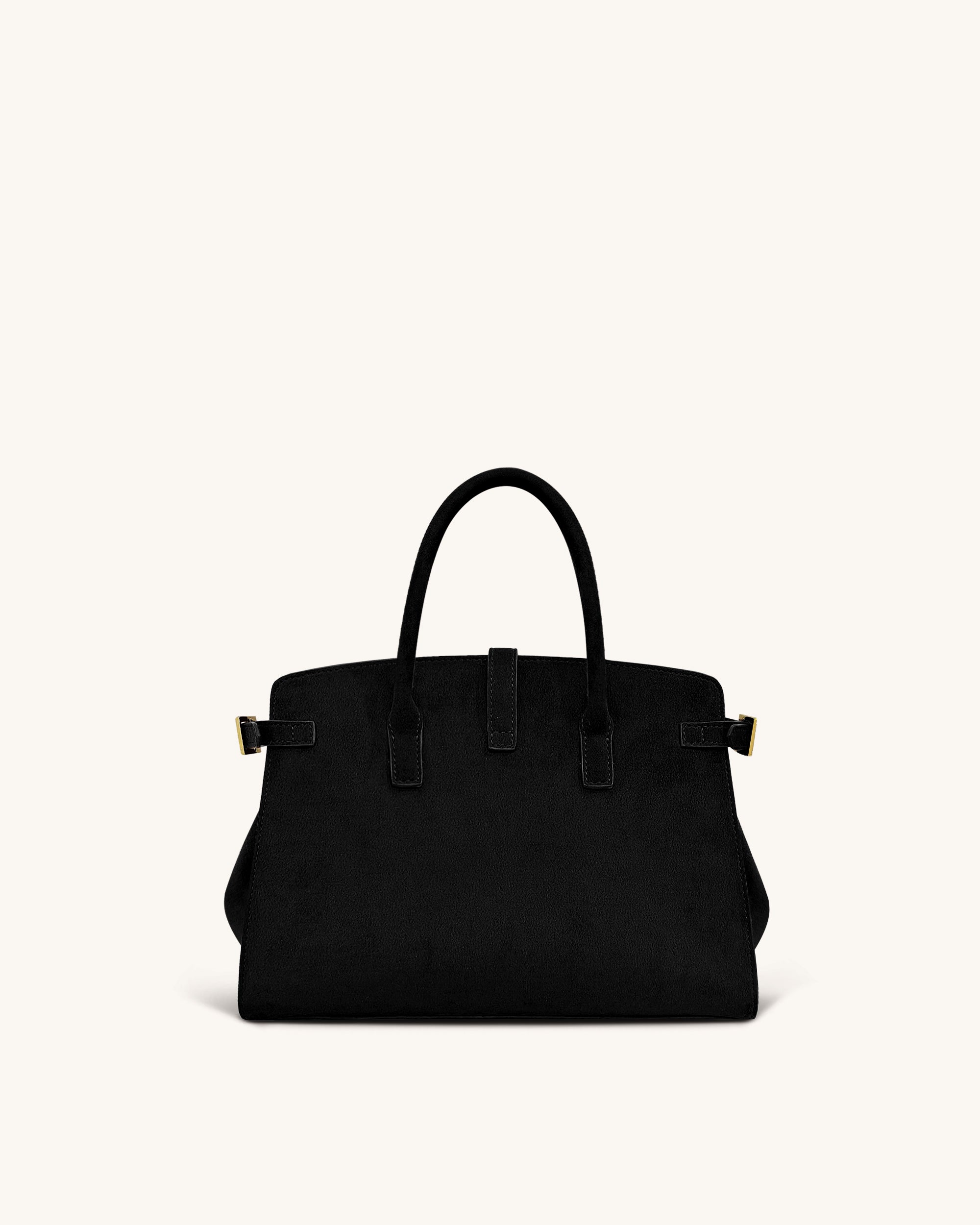 Saige Faux Suede Tote Bag - Black