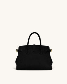 Saige Faux Suede Tote Bag - Black