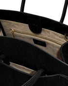 Saige Faux Suede Tote Bag - Black