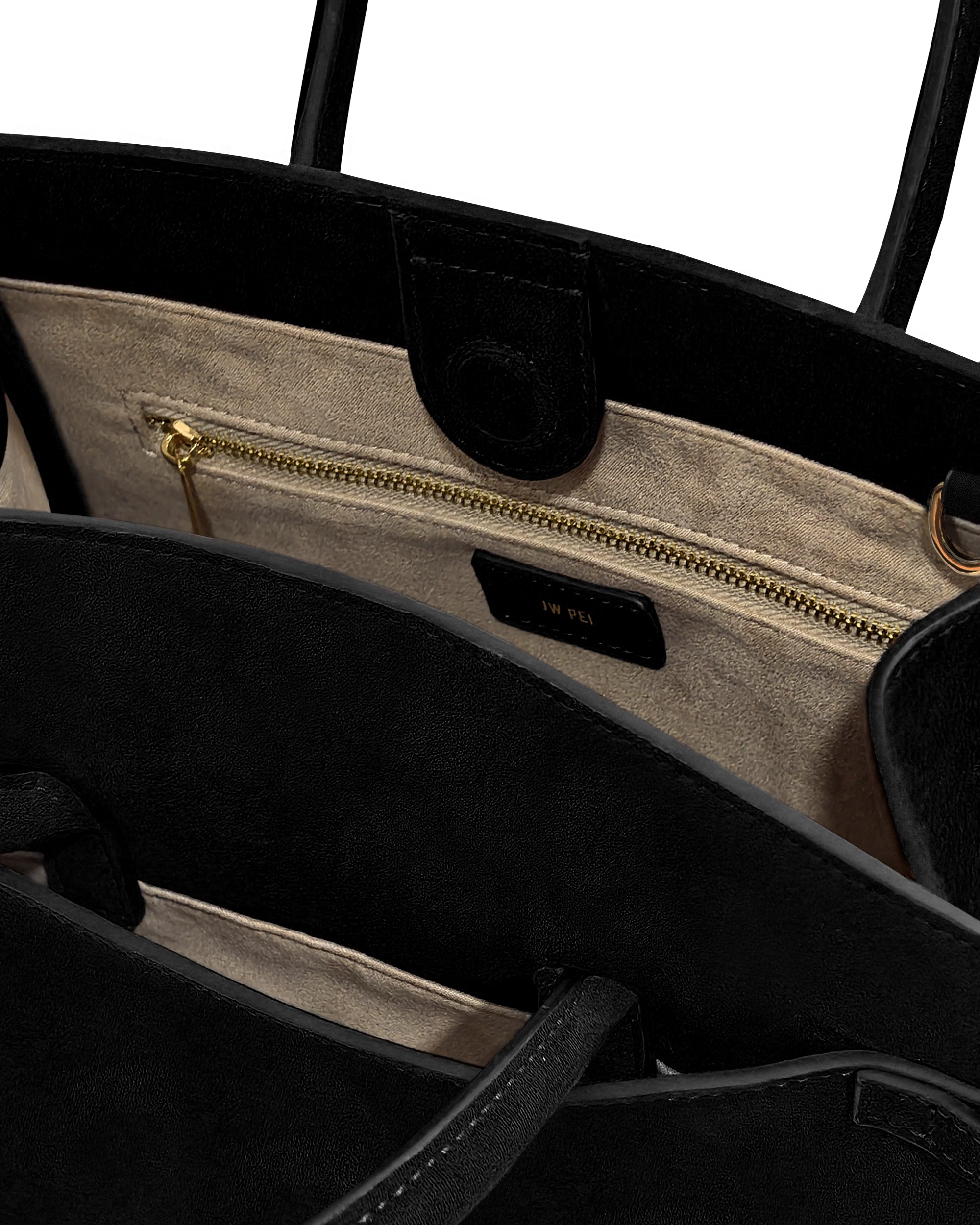 Saige Faux Suede Tote Bag - Black