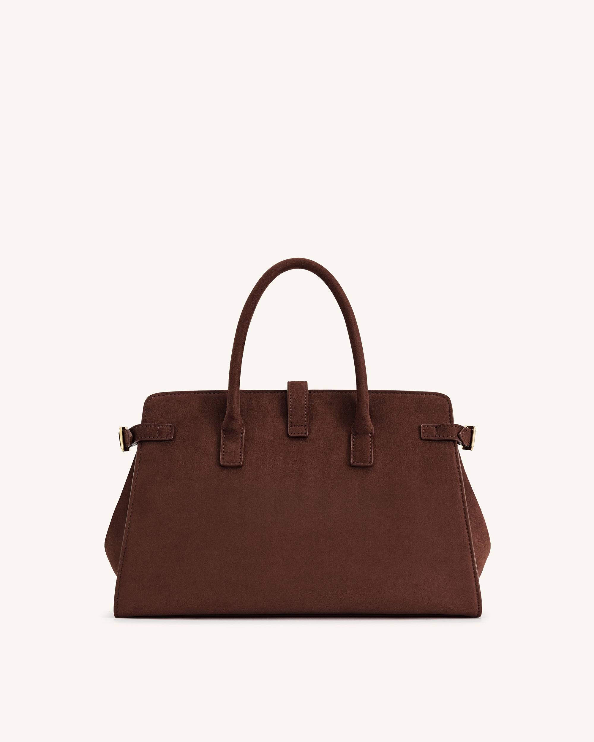 Saige Faux Suede Tote Bag - Brown