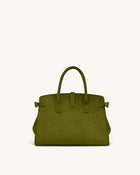 Saige Faux Suede Tote Bag - Olive Green