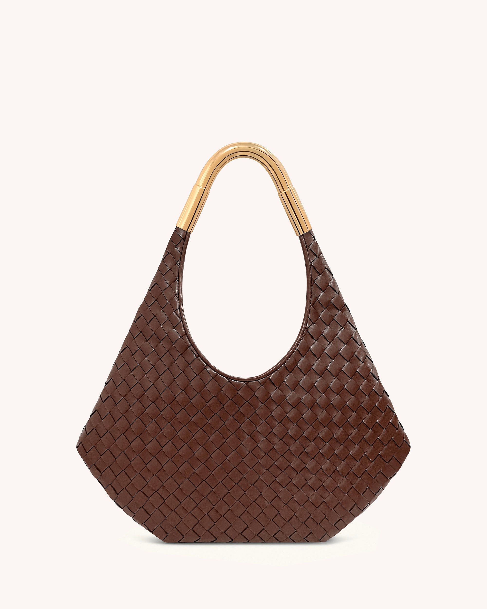 ★DE MERIEL★ [Exclusive] Elise Hobo Bag Medium Tan Brown Leah-