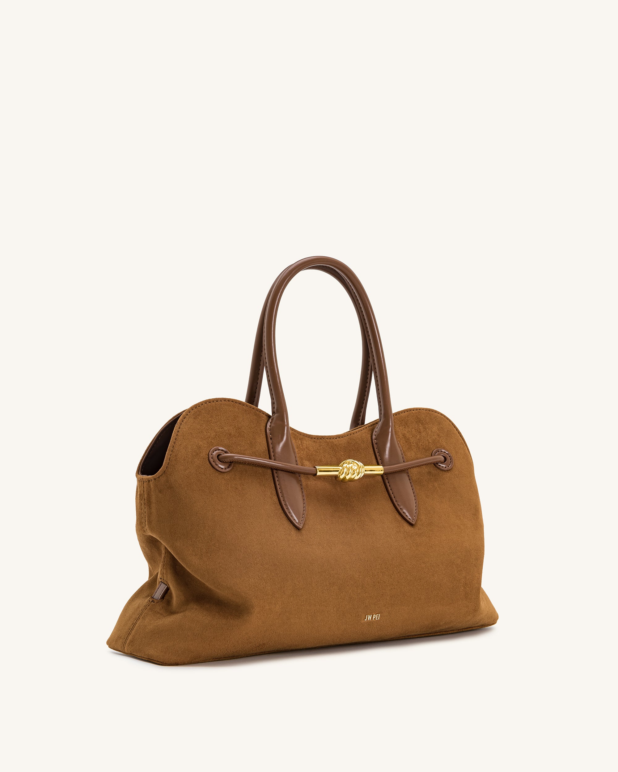 Adele Metal Rope Knot Tote Bag - Caramel Brown | JW PEI