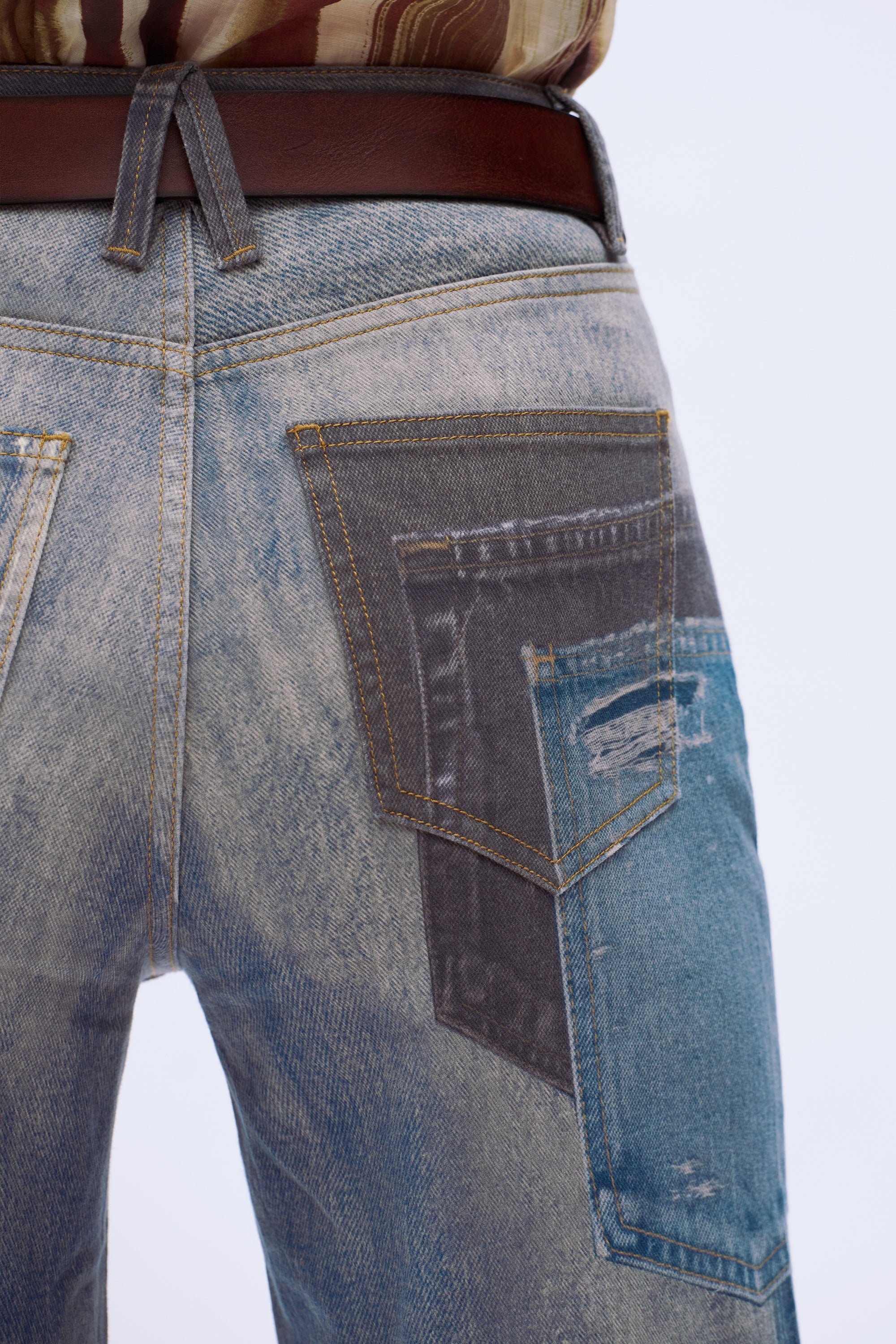 Distressed Wide-Leg Jeans - Light Blue