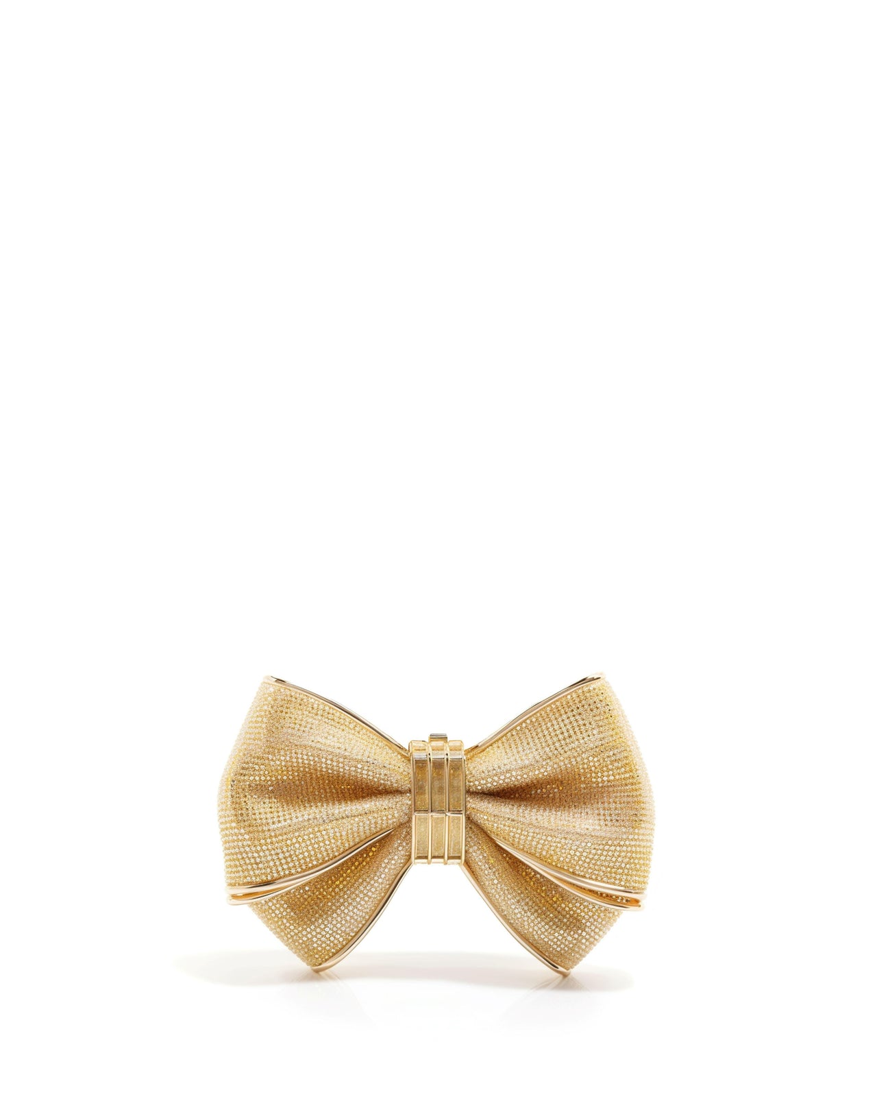 Bow-shaped Faux Crystal Clutch - Gold