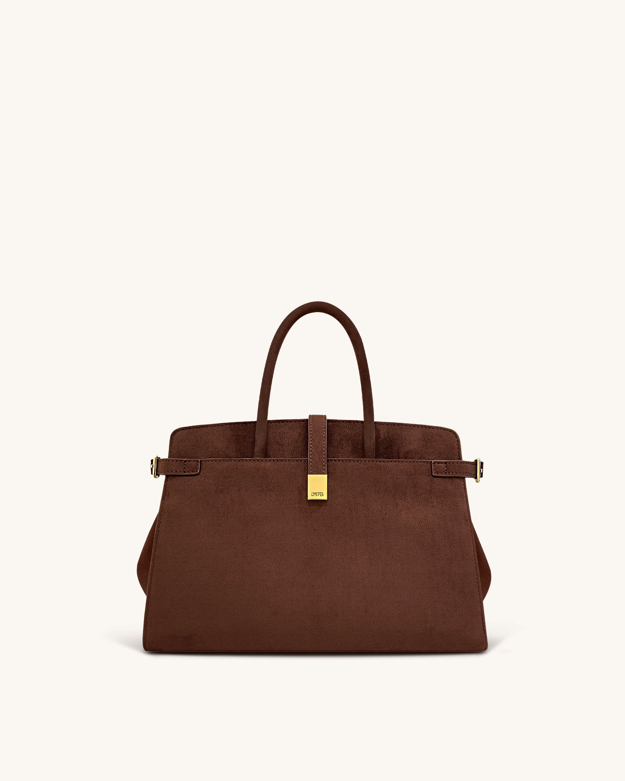 Saige Faux Suede Tote Bag - Brown
