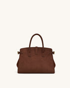 Saige Faux Suede Tote Bag - Brown