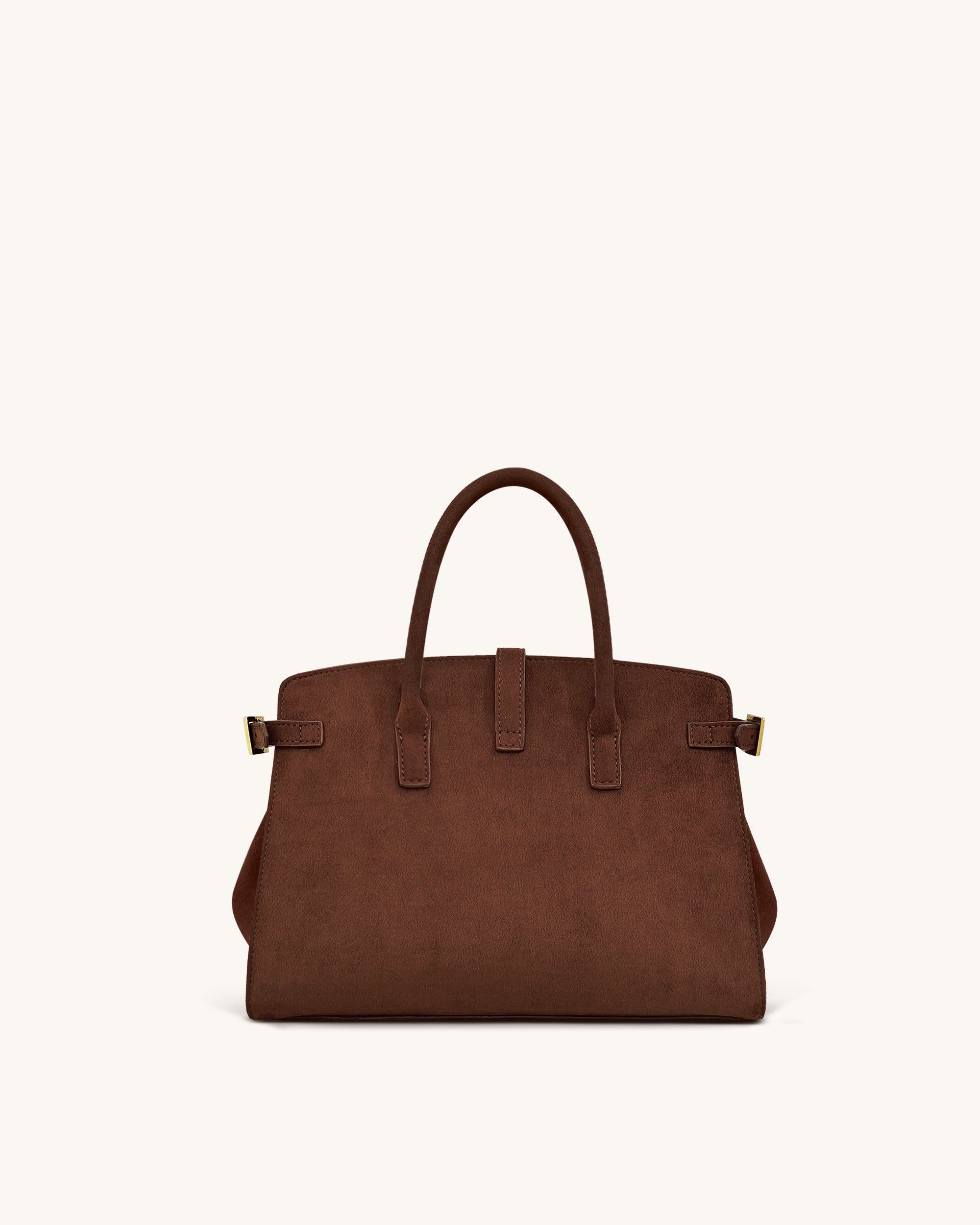 Saige Faux Suede Tote Bag - Brown