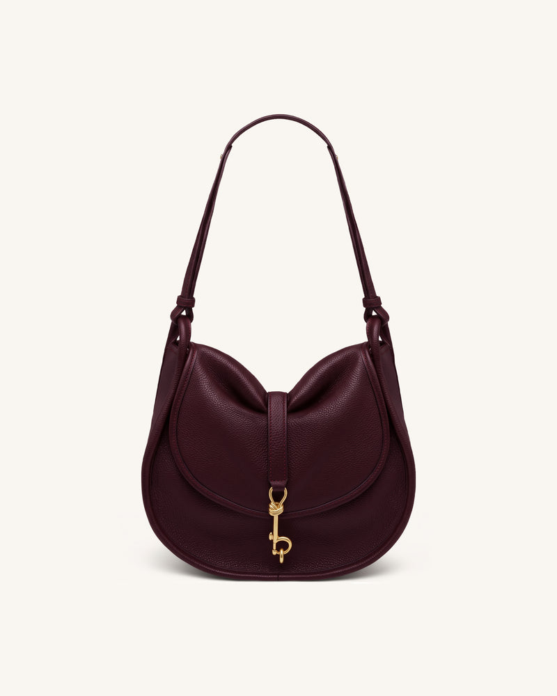 Arla Small Hobo Bag - Berry Red