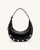 Althea Studded Hobo Bag - Black