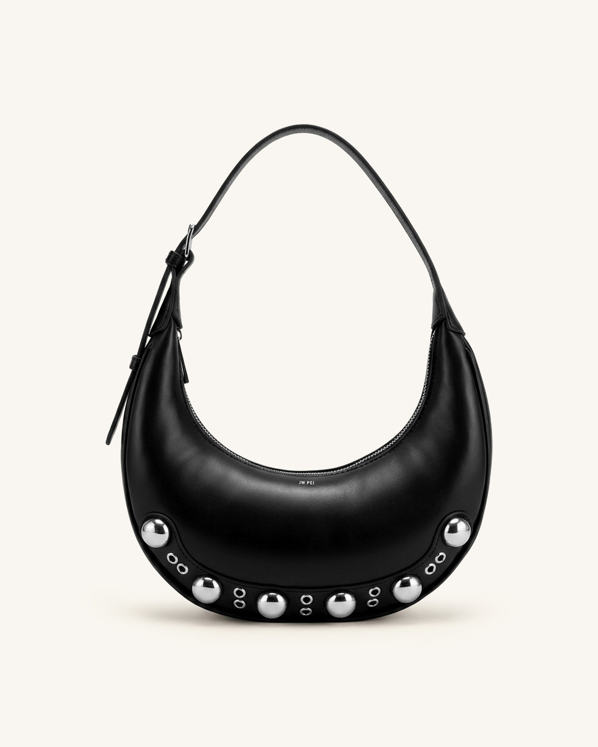 Althea Studded Hobo Bag - Black