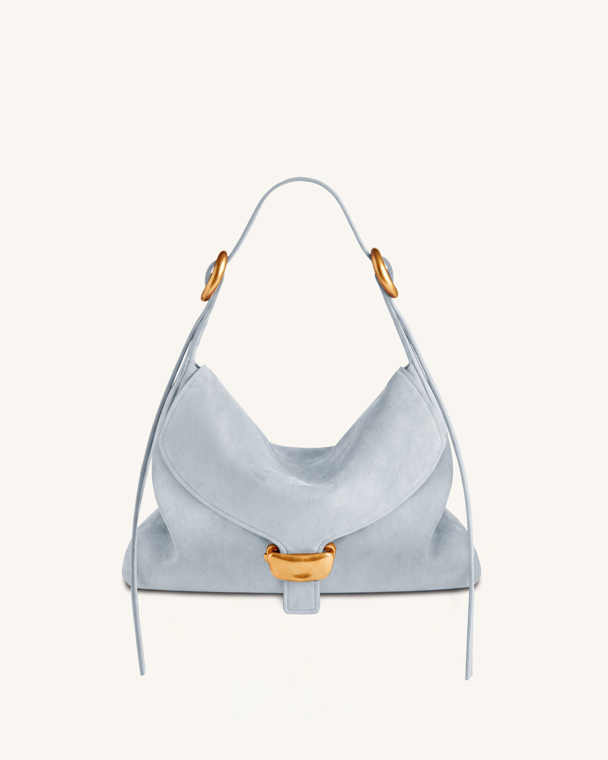 Sienna Faux Suede Hobo Bag - Light Blue