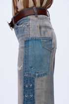 Distressed Wide-Leg Jeans - Light Blue
