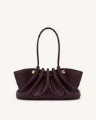 Naomi Gathered Long Handle Shoulder Bag - Deep Burgundy