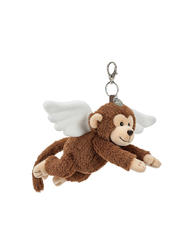 Flying Brown Monkey Plush Bag Charm Keychain - Brown