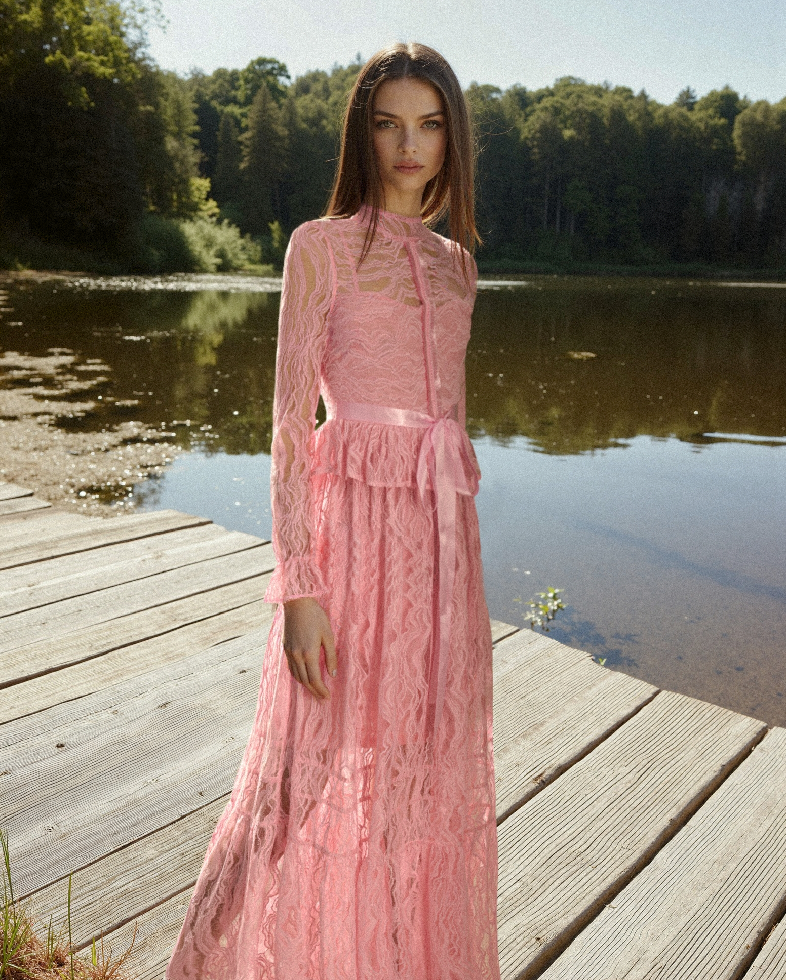 quiz pink lace dress QUIZ Baby Pink Lace Halter Neck Bodycon Fishtail Occasion Dress, Size 8 - BNWT