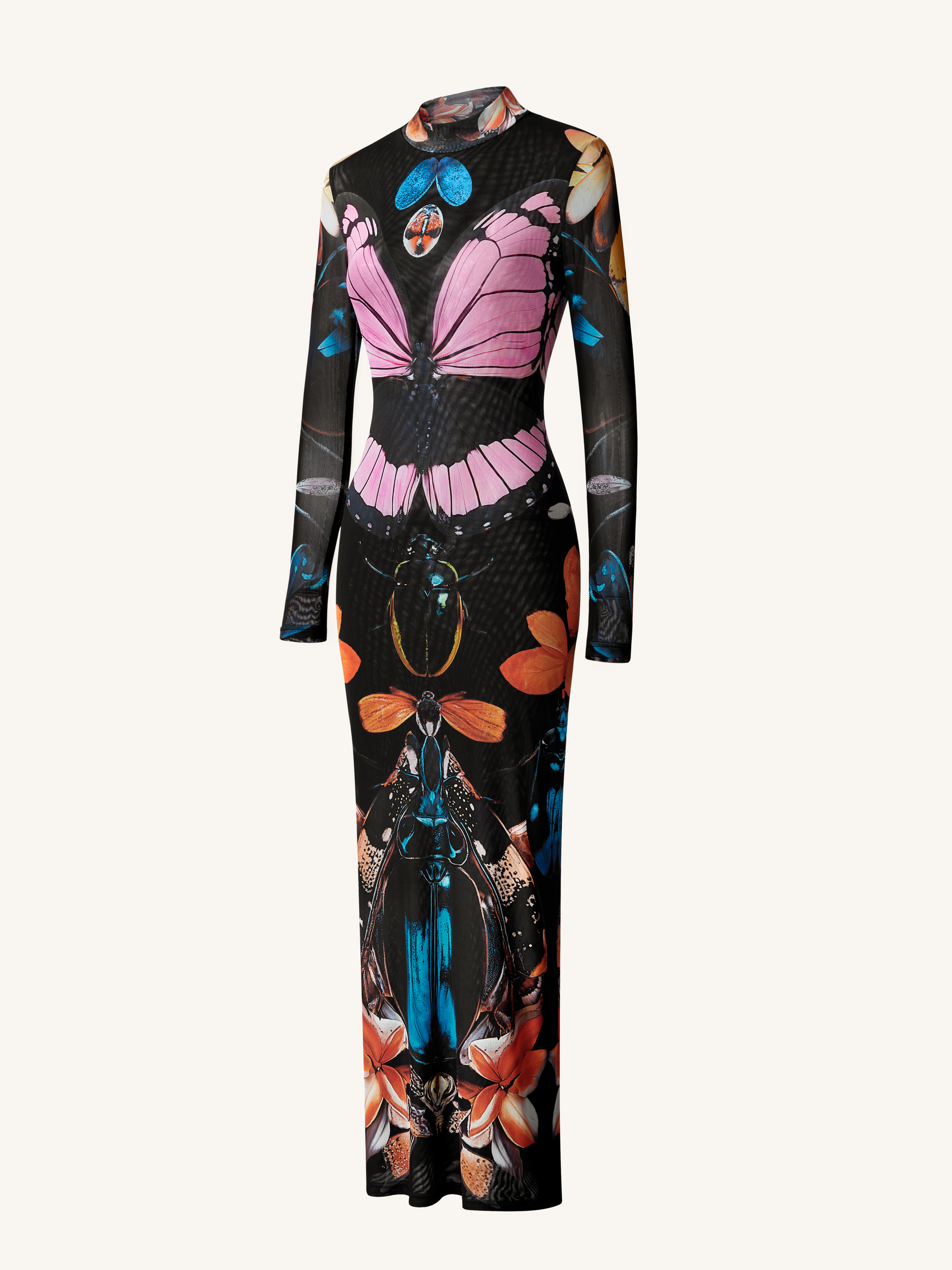 butterfly sheer dress Curvy Butterfly Slip Dress - Floral Mesh Layer