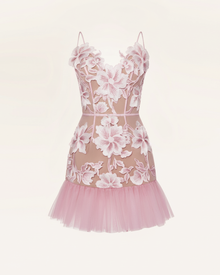 Floral Sling Mini Dress - Pink