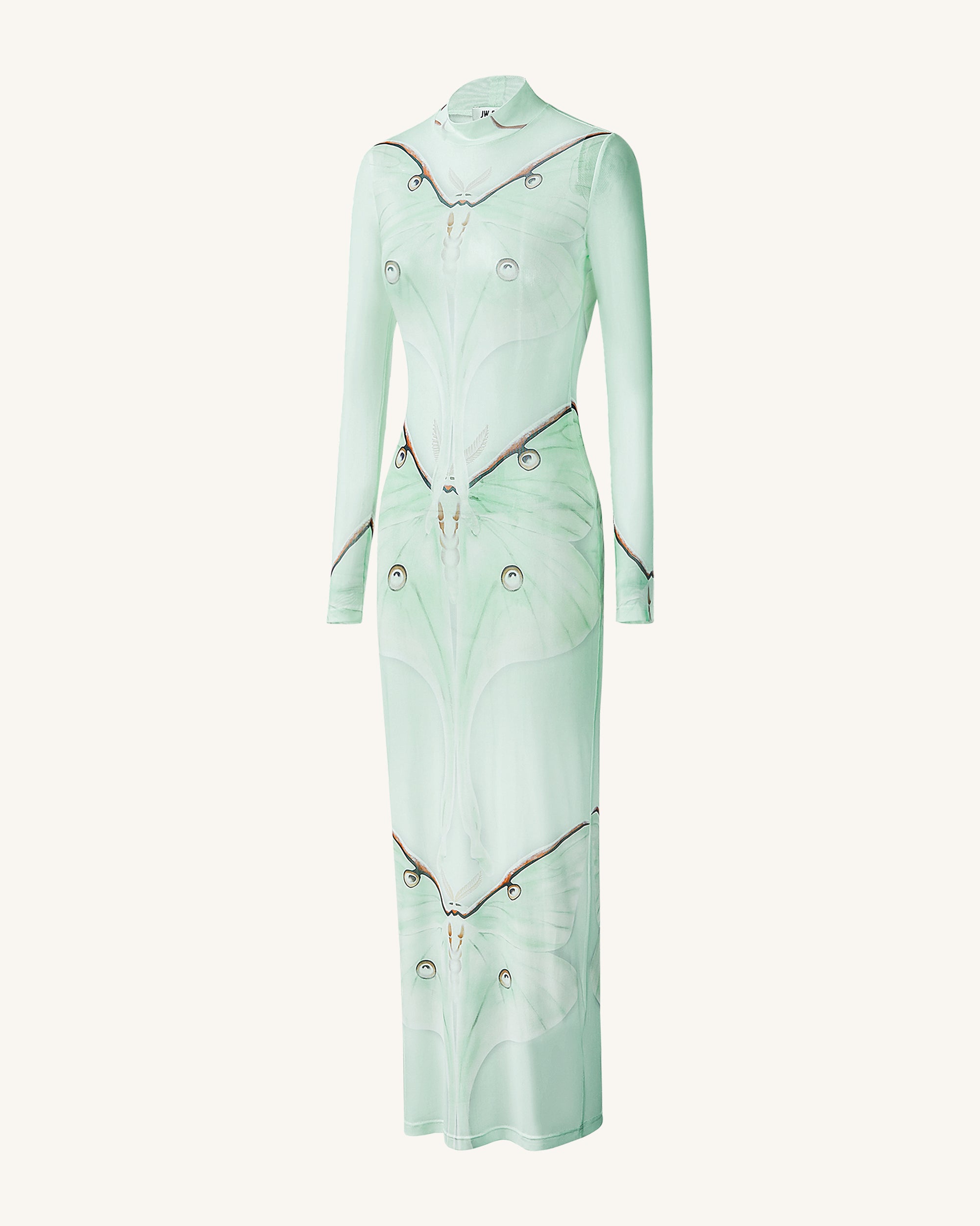 moth dress Moth Sheer Mesh Gown - Green/Beige