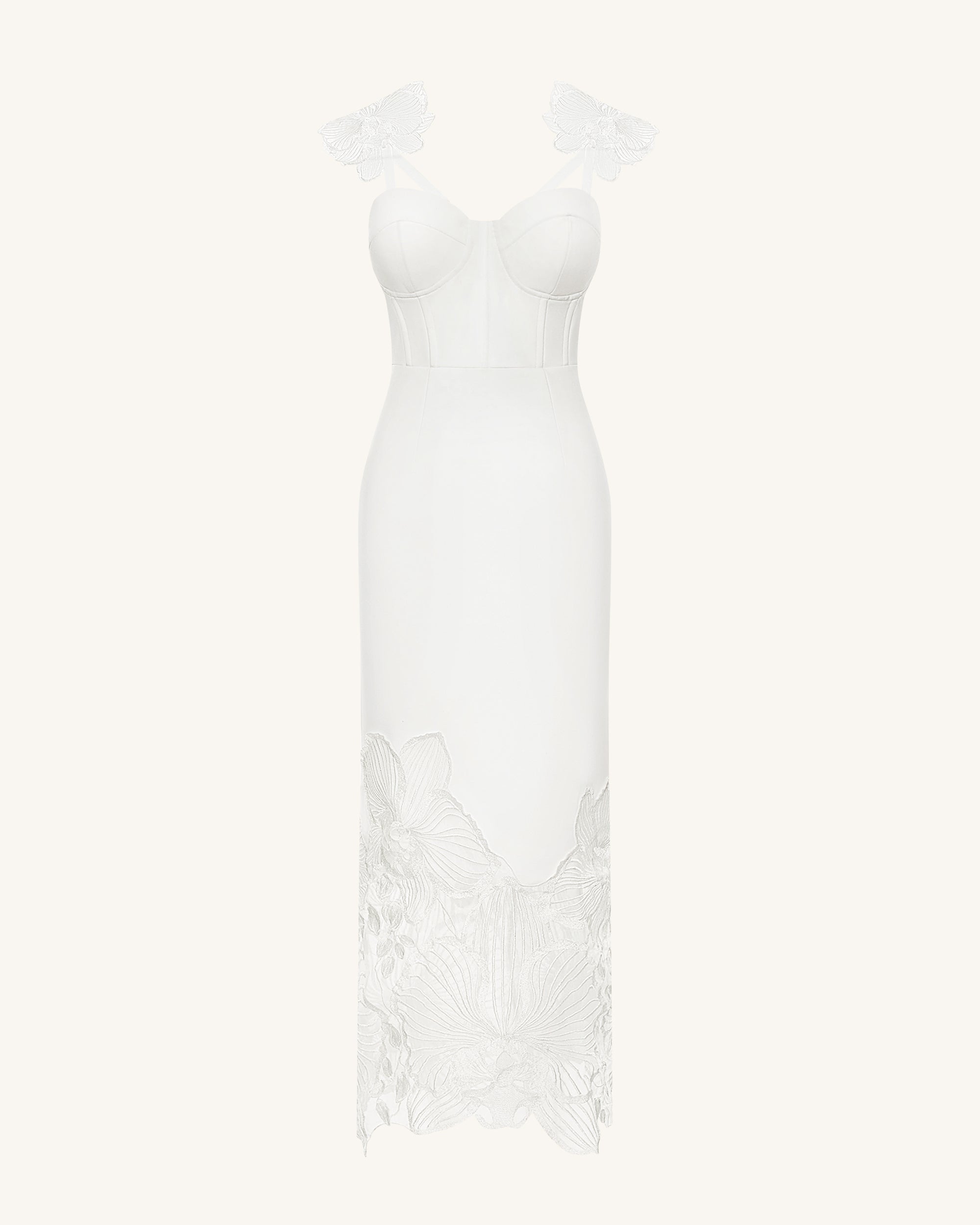 Orchid Embroidered Corset Dress - White, 2 | US Orchid Embroidered Corset Dress - White, 2 | US