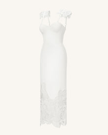 Orchid Embroidered Corset Dress - White