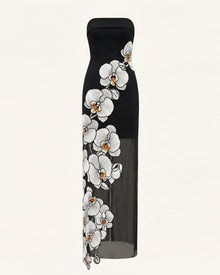 Orchid Embroidered Dress - Black
