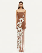 Orchid Embroidered Dress - Brown