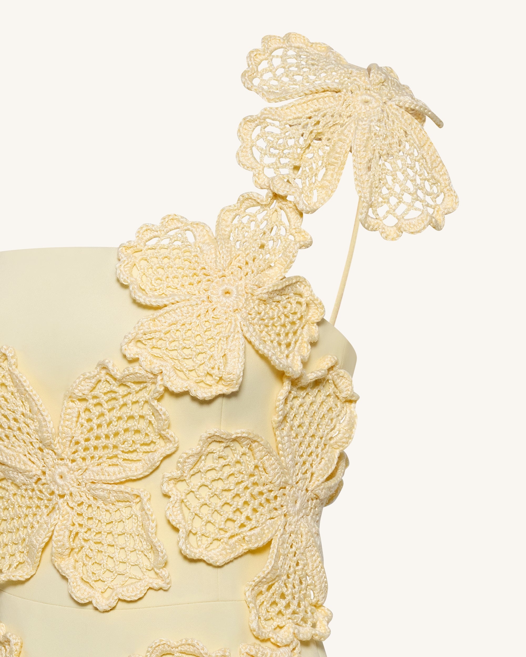yellow crochet dress with flowers Novalee Flower Crochet Maxi Dress