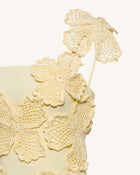 Crochet Floral Appliqué Mini Dress - Yellow