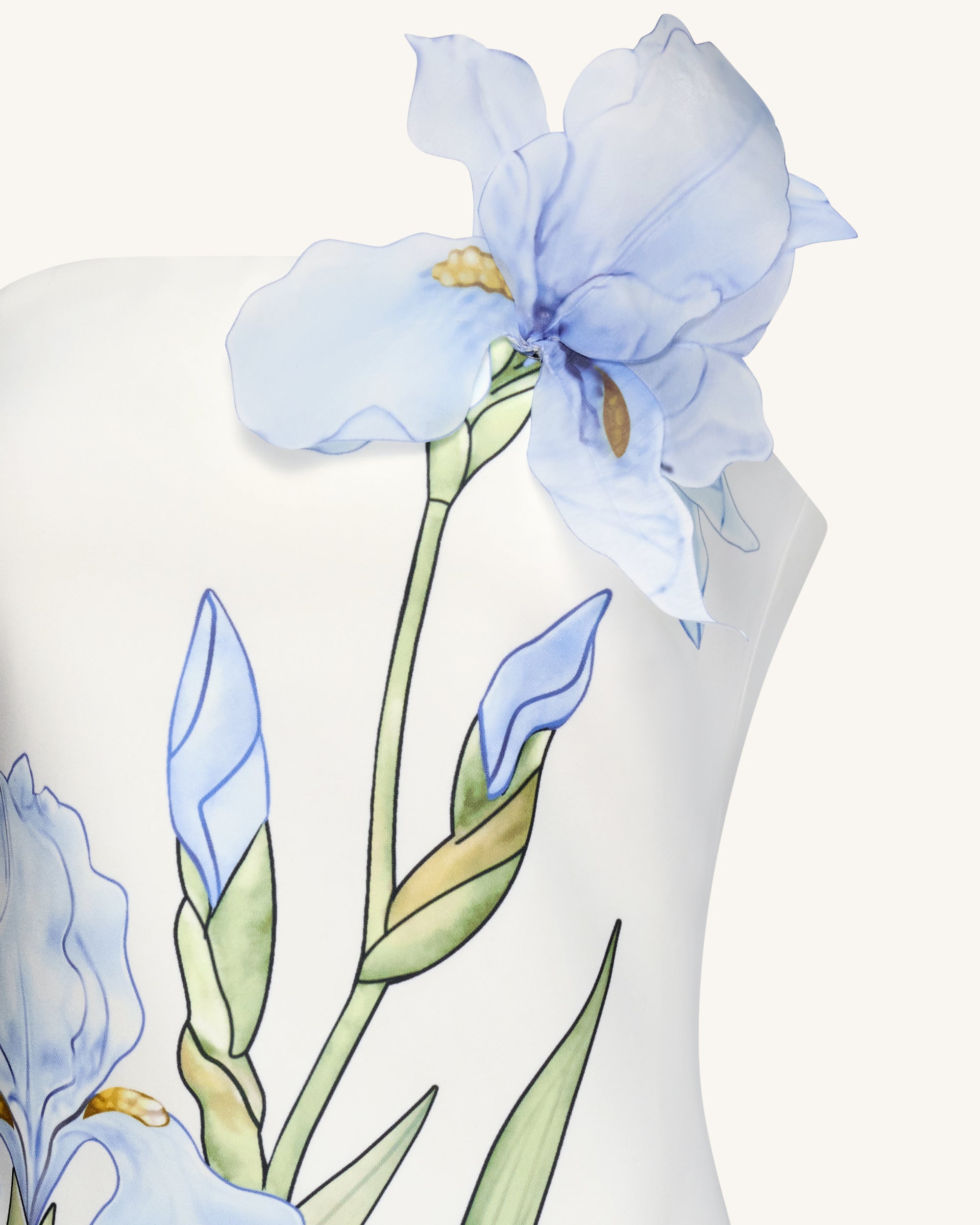 Floral Printed Mini Dress - White