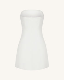 Orchid Appliqué Strapless Dress - White