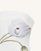 Orchid Appliqué Strapless Dress - White