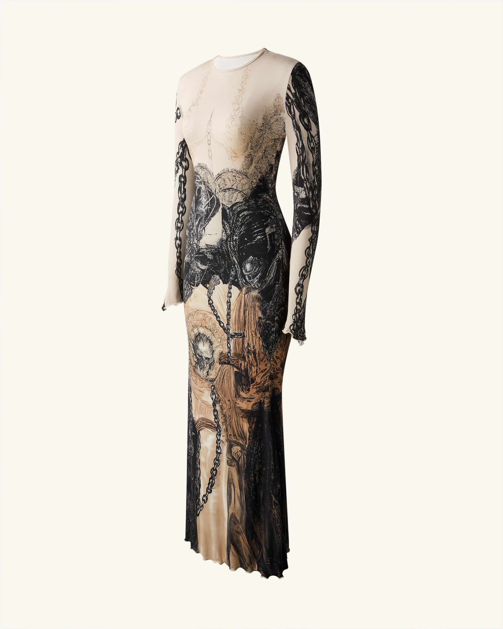 Isabella Vintage Print Dress - Brown & Black, 2 | US Isabella Vintage Print Dress - Brown & Black, 2 | US