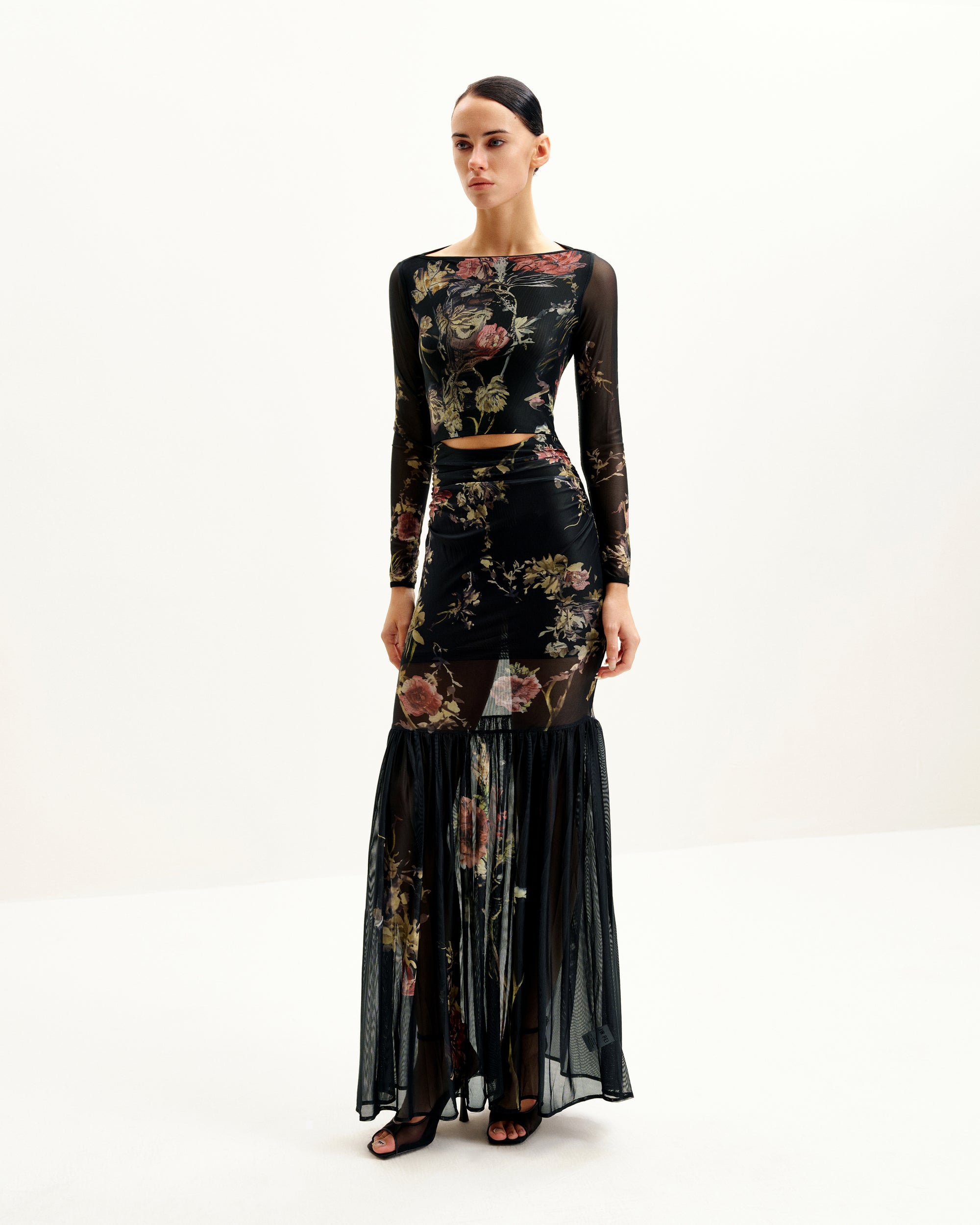 Alicia Printed Mesh Dress - Multicolor
