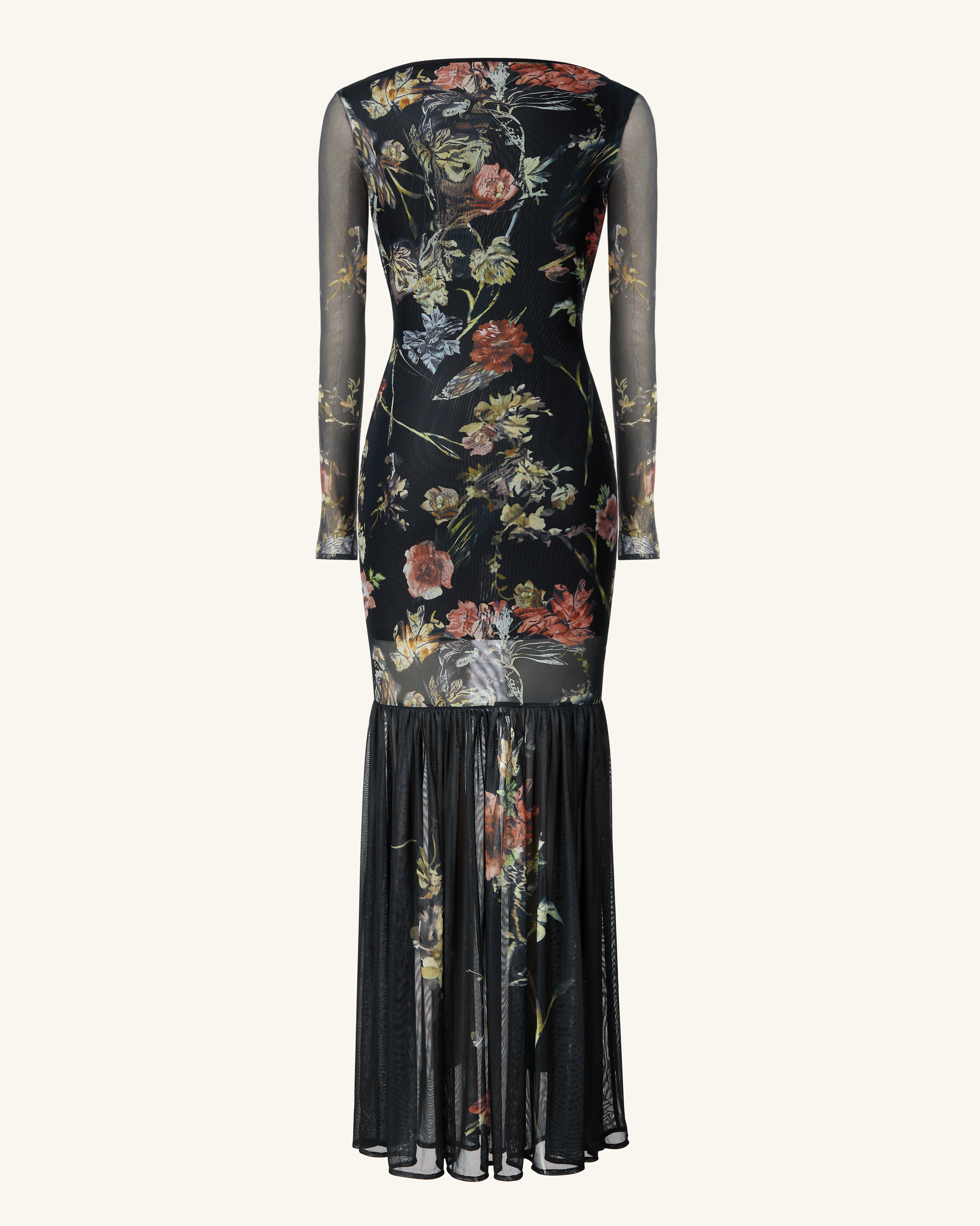 lace mesh dress with sleeves Long Sleeve Mesh Maxi Dress Burgundy