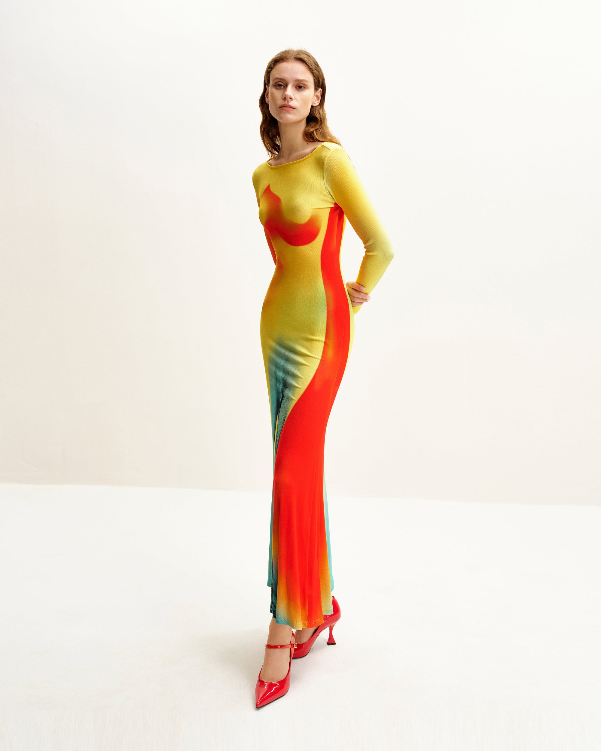 Lily Illusion Print Dress - Multicolor 10 | UK Lily Illusion Print Dress - Multicolor 10 | UK