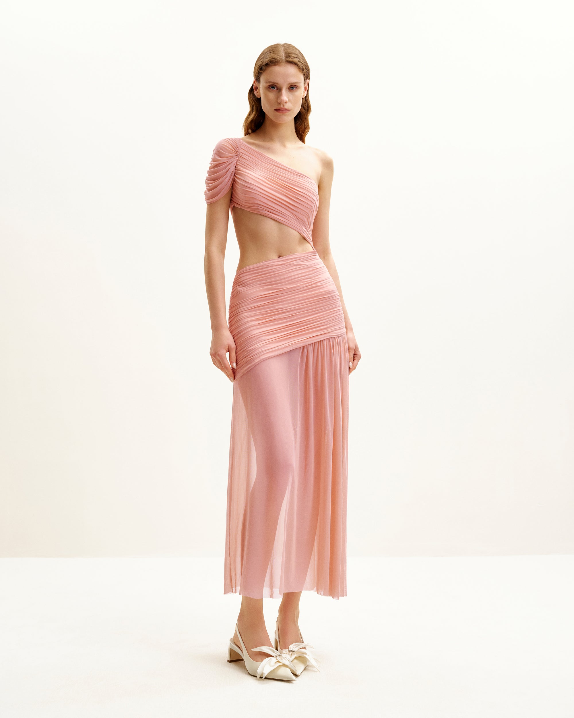 Mia Pleated Mesh Dress - Blush 4 | US Mia Pleated Mesh Dress - Blush 4 | US