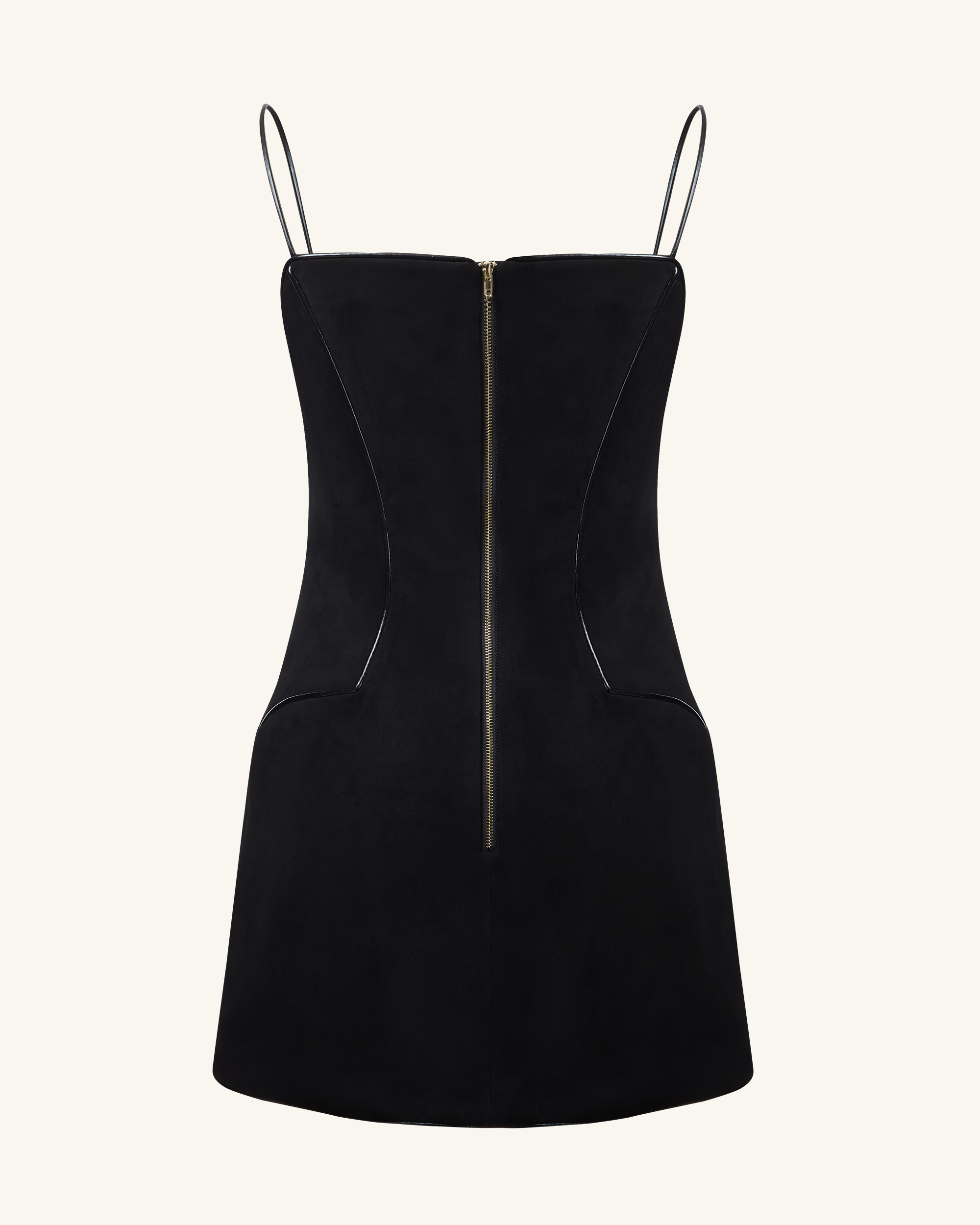 Eva Spaghetti Strap Sueded Dress - Black 8 | US Eva Spaghetti Strap Sueded Dress - Black 8 | US