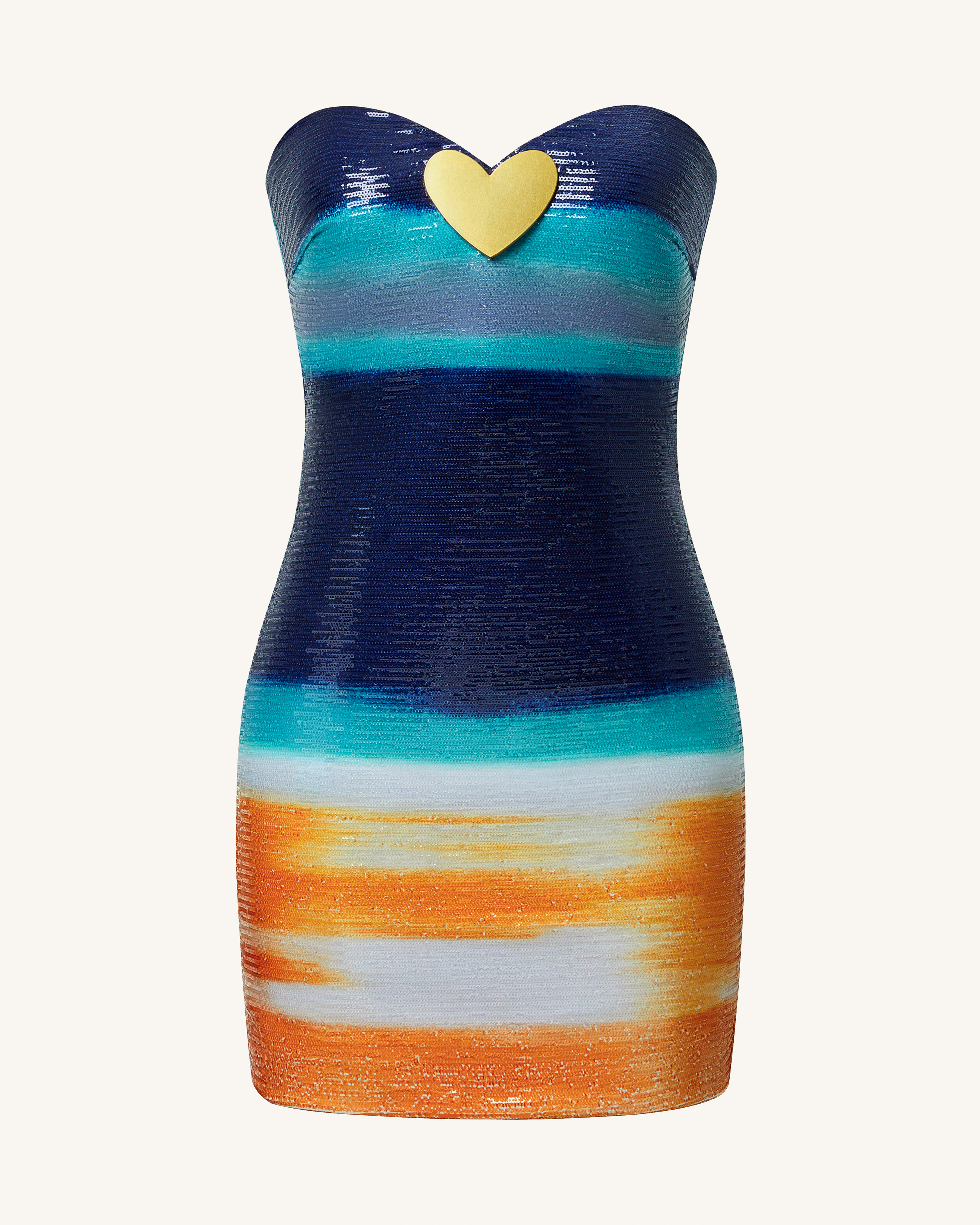 Olivia Metallic Heart Sequin Dress - Blue/Orange | JW PEI Olivia Metallic Heart Sequin Dress - Blue/Orange | JW PEI