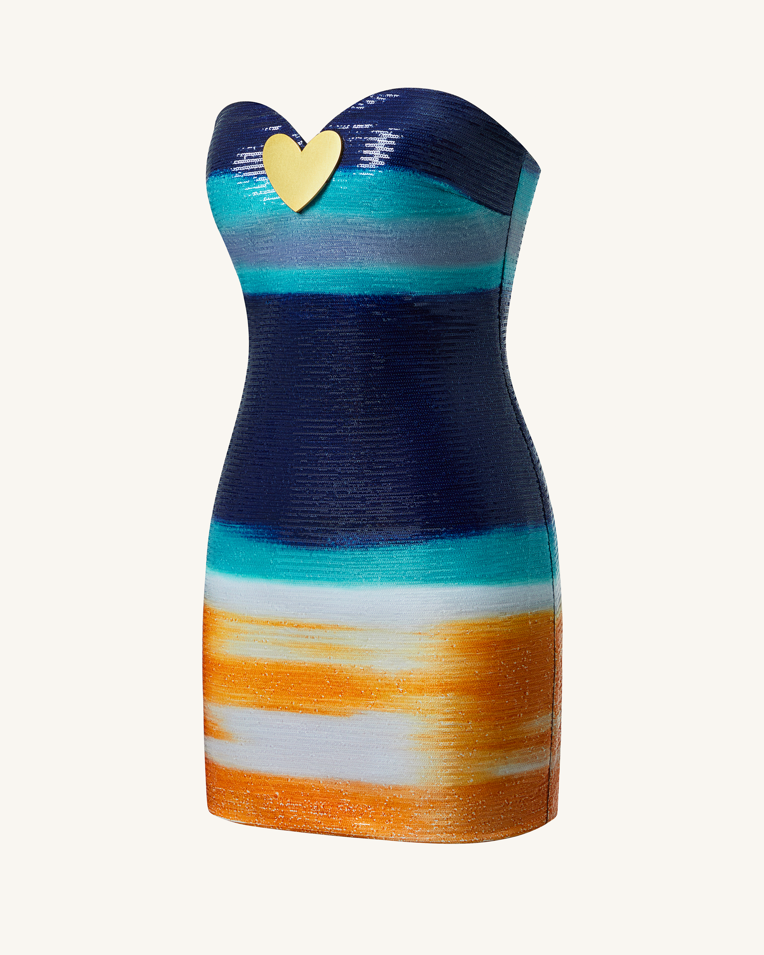 Olivia Metallic Heart Sequin Dress