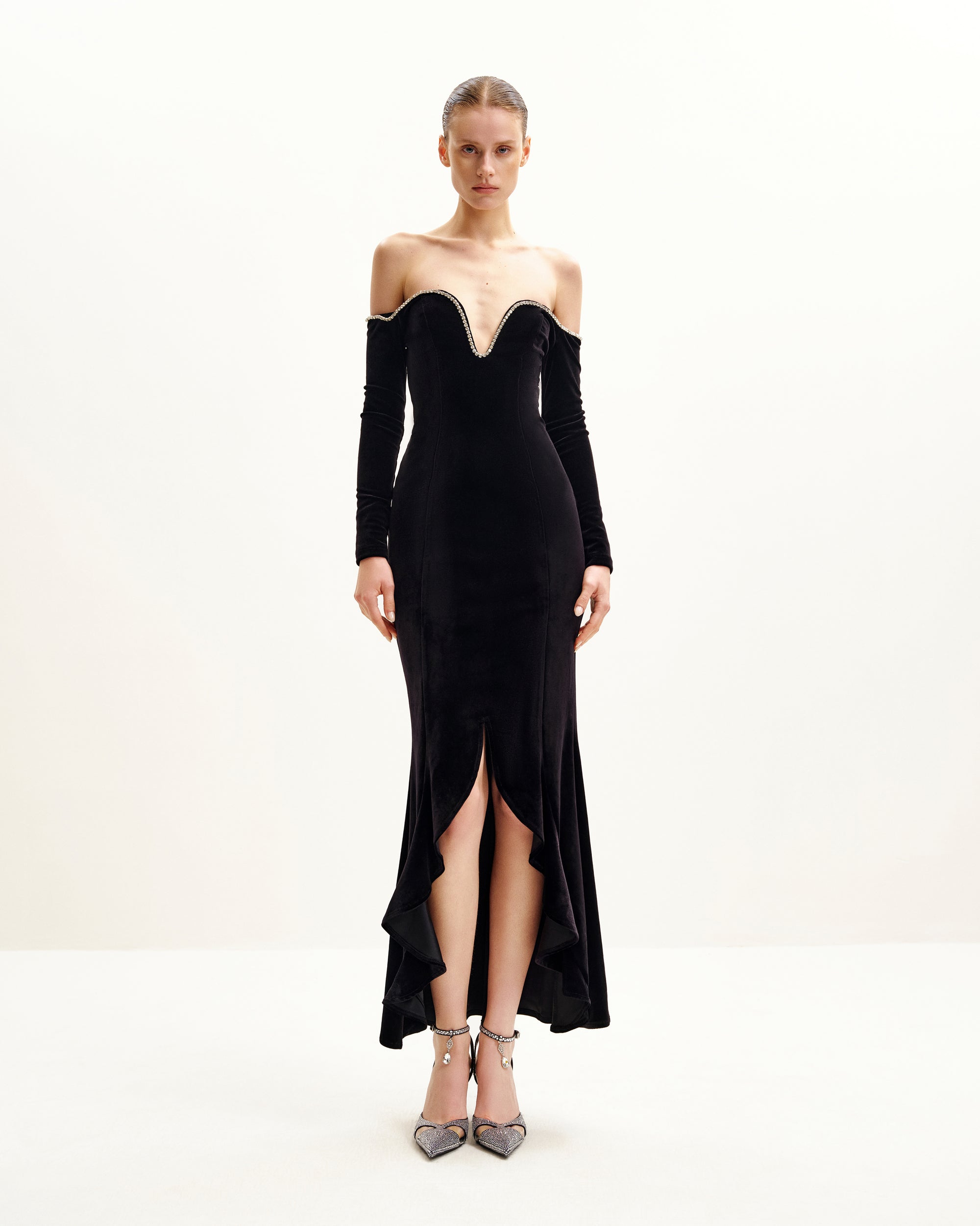 Allison Off-Shoulder Evening Gown - Black | JW PEI Allison Off-Shoulder Evening Gown - Black | JW PEI