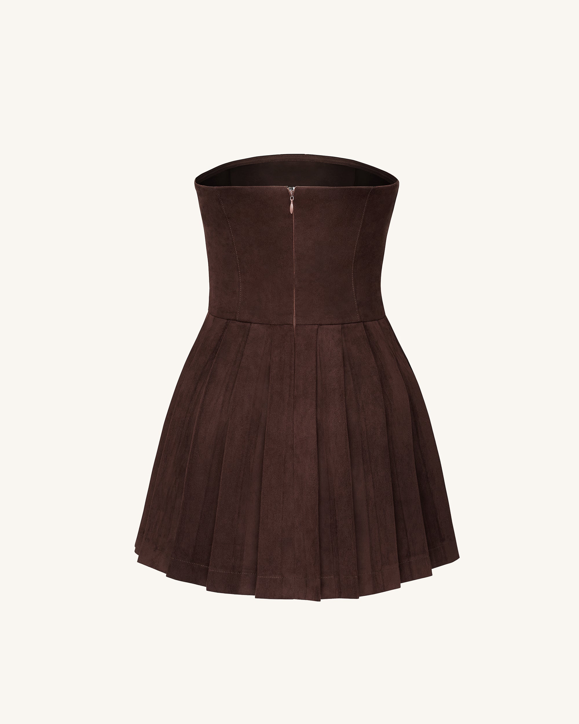 Ellie Pleated Velvet Dress - Chocolate Brown 4 | US Ellie Pleated Velvet Dress - Chocolate Brown 4 | US